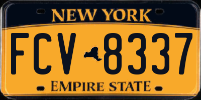NY license plate FCV8337