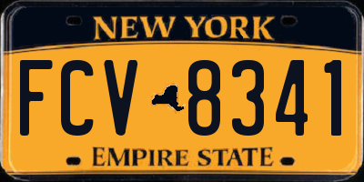 NY license plate FCV8341