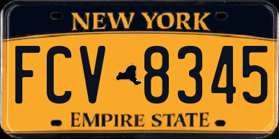 NY license plate FCV8345