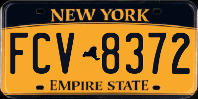 NY license plate FCV8372
