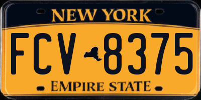 NY license plate FCV8375