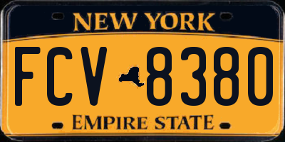 NY license plate FCV8380