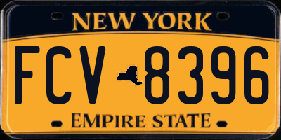 NY license plate FCV8396