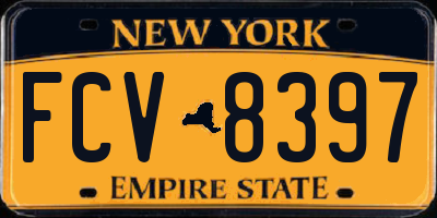 NY license plate FCV8397