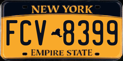 NY license plate FCV8399