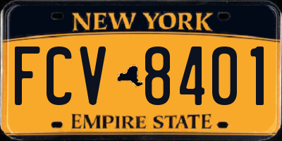 NY license plate FCV8401