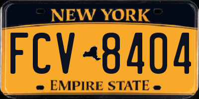 NY license plate FCV8404