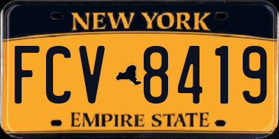 NY license plate FCV8419