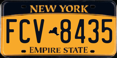 NY license plate FCV8435