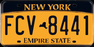 NY license plate FCV8441