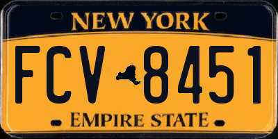 NY license plate FCV8451