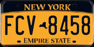 NY license plate FCV8458