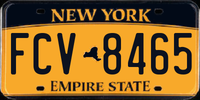 NY license plate FCV8465