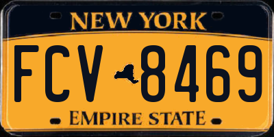 NY license plate FCV8469