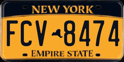 NY license plate FCV8474