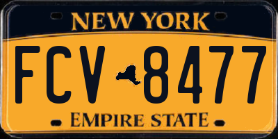 NY license plate FCV8477