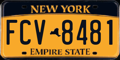 NY license plate FCV8481