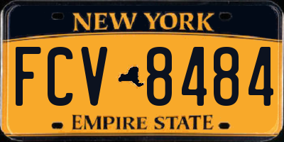 NY license plate FCV8484