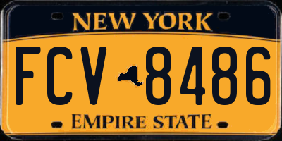 NY license plate FCV8486