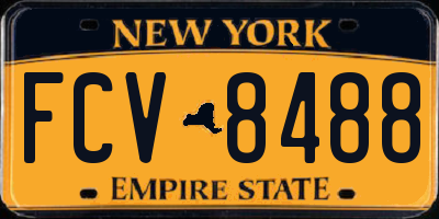 NY license plate FCV8488