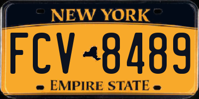 NY license plate FCV8489