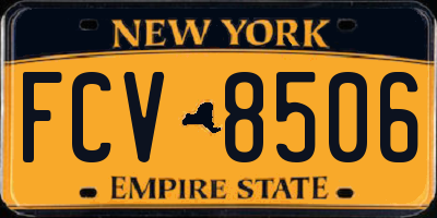 NY license plate FCV8506