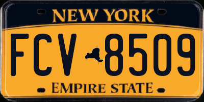 NY license plate FCV8509