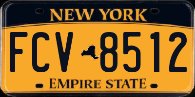 NY license plate FCV8512