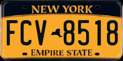 NY license plate FCV8518