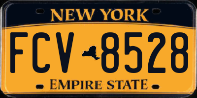NY license plate FCV8528