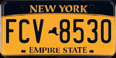 NY license plate FCV8530