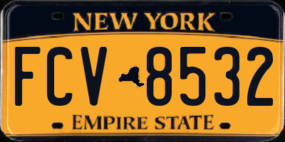 NY license plate FCV8532