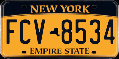 NY license plate FCV8534