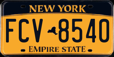 NY license plate FCV8540