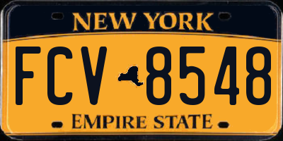 NY license plate FCV8548