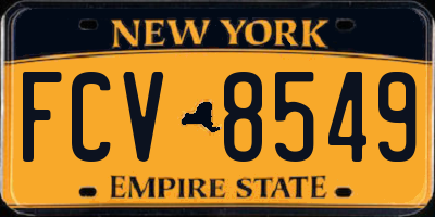NY license plate FCV8549