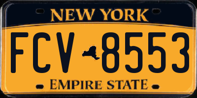 NY license plate FCV8553