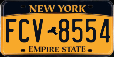 NY license plate FCV8554