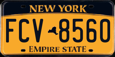 NY license plate FCV8560