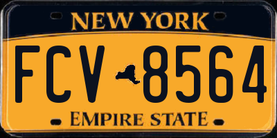 NY license plate FCV8564