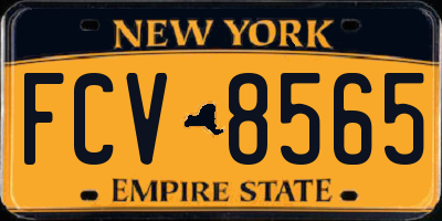 NY license plate FCV8565