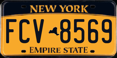 NY license plate FCV8569
