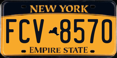 NY license plate FCV8570