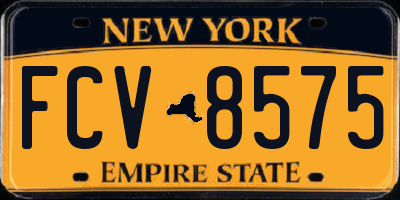 NY license plate FCV8575