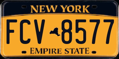 NY license plate FCV8577