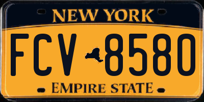NY license plate FCV8580