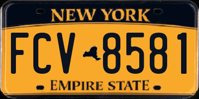 NY license plate FCV8581