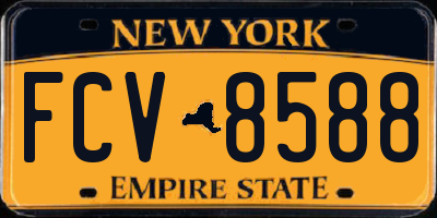 NY license plate FCV8588