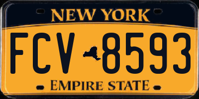 NY license plate FCV8593