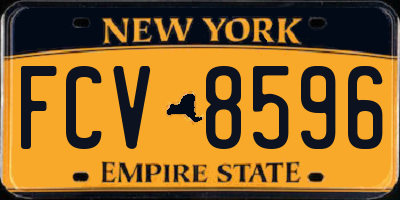 NY license plate FCV8596